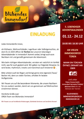 Einladung lebendiger Adventskalender