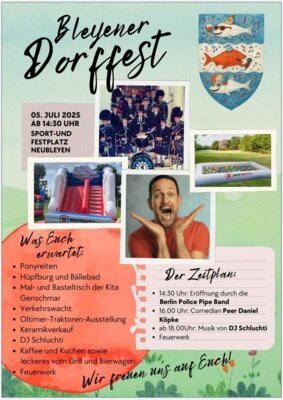 Veranstaltung: Bleyener Dorffest Sa 05. 07. 2025