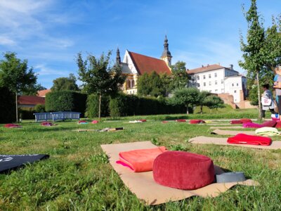 Kloster Neuzelle - Barockgarten - Yoga (Bild vergrößern)