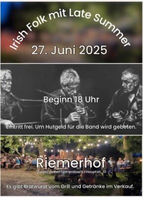 Veranstaltung: Irish Folk mit Late Summer Fr 27. 06. 2025