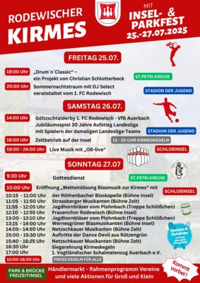 Veranstaltung: Rodewischer Kirmes mit Insel- und Parkfest 25.  -  27. Jul 2025