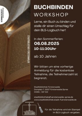Veranstaltung: Buchbinde-Workshop - Kreatives Buchbinden leicht gemacht Mi 06.​08.​2025