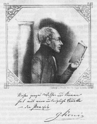 Gottlob König - Lithographie von Christian Inger (Bild vergrößern)