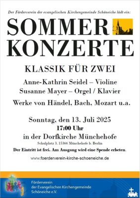 Flyer zur Veranstaltung mit detaillierten Hinweisen zur Art des Konzertes, dem Veranstaltungsort und der Zeit