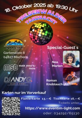 Veranstaltung: Tresenwalder Tanznacht Sa 18.​10.​2025