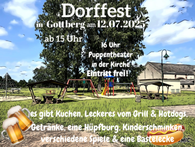 Veranstaltungsflyer mit den Informationen zurm Dorffest in Gottberg (Bild vergrößern)