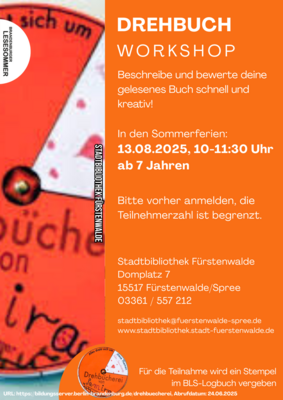 Veranstaltung: Drehbuch-Workshop - Buchpräsentation der anderen Art Mi 13.​08.​2025