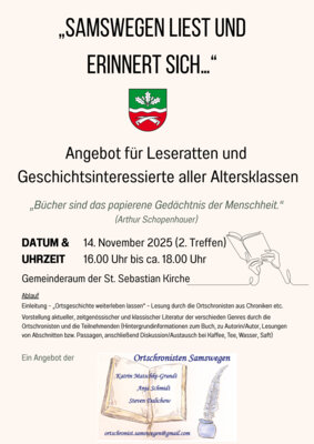 Veranstaltung: Samswegen liest und erinnert sich ... Fr 14.​11.​2025