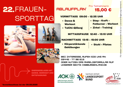 22. Frauensporttag Veranstaltung: 22. Frauensporttag im Burgenlandkreis
