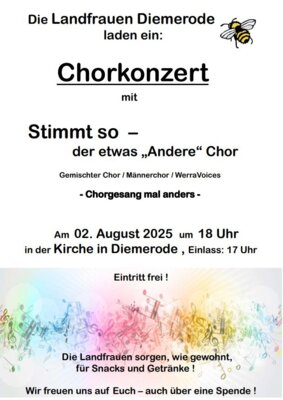 Herzliche Einladung zum Chorkonzert (Bild vergrößern)