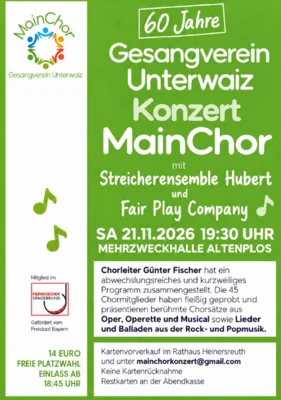 Veranstaltung: Konzert 60 Jahre Gesangverein Sa 21.​11.​2026