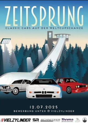 "Zeitsprung" Classic Cars auf der Weltcupschanze am 12.07.2025