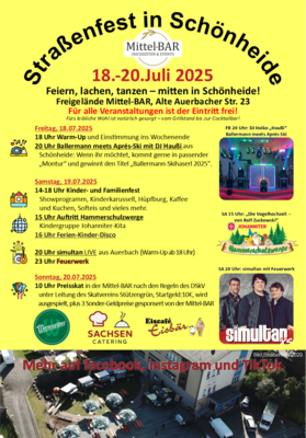 Veranstaltung: Straßenfest Mittel-BAR 18.  -  20. Jul 2025