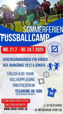 Veranstaltung: Sommerferien-Fußballcamp für Kinder der Jahrgänge 2012 und jünger! ⚽️ 21.  -  24. Jul 2025
