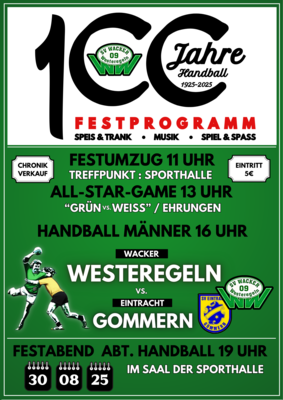 100 Jahre SV Wacker Westeregeln am 30.08.2025 ab 11.00 Uhr
