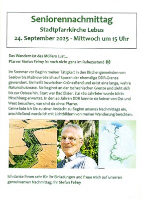 Veranstaltung: Seniorennachmittag  Stadtpfarrkirche Lebus Mi 24.​09.​2025
