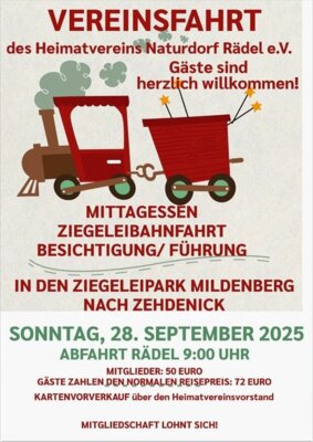 Veranstaltung: Heimatvereinsfahrt zum Ziegeleimuseum Mildenberg So 28.​09.​2025