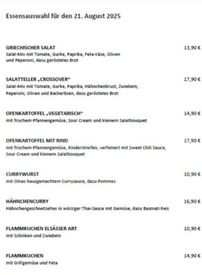 Speisekarte