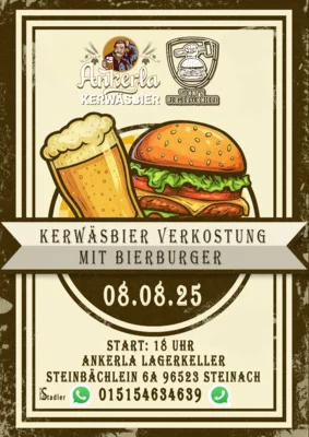 Veranstaltung: Kerwäsbierprobe Fr 08.​08.​2025