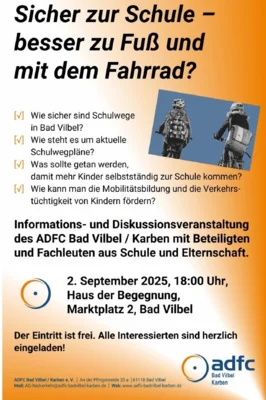 Veranstaltung: Sicher zur Schule &ndash; besser zu Fu&szlig; und mit dem Fahrrad? - Di 02.​09.​2025