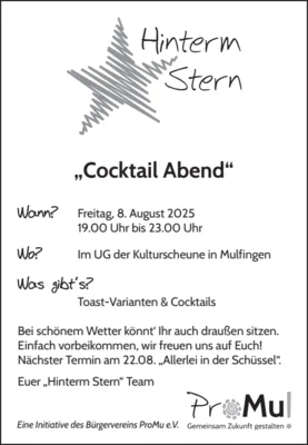 Veranstaltung: Cocktail Abend Fr 08.​08.​2025