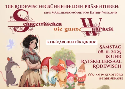 Veranstaltung: Schneewittchen - die ganze Wahrheit (Kein Märchen für Kinder) Sa 08.​11.​2025