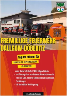Veranstaltung: Tag der offenen T&uuml;r der Freiwilligen Feuerwehr Dallgow-D&ouml;beritz Sa 20.​09.​2025
