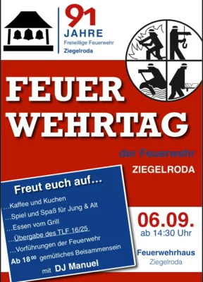 Plakat Feuerwehrtag Ziegelroda