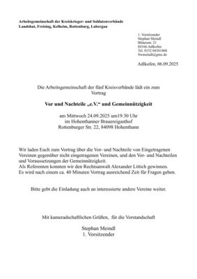 Veranstaltung: Vor- und Nachteile "e.V." und Gemeinn&uuml;tzigkeit Mi 24.​09.​2025