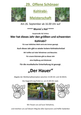 Veranstaltung: 26. September - Kohlrabimeisterschaft Fr 26.​09.​2025