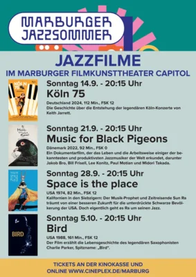 Veranstaltung: Jazz Goes Kino - Cineplex MArburg 14.09. – 05.10.2025