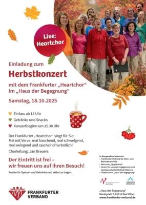 Veranstaltung: Einladung zum Herbstkonzert des Frankfurter &bdquo;Heartchor&ldquo; Sa 18.​10.​2025