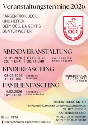 Abendveranstaltung des OCC am 07.02.2026 ab 20:11 Uhr