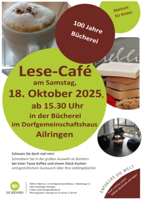 Veranstaltung: Lese-Caf&eacute; Sa 18.​10.​2025