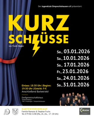 Veranstaltung: Theater "Kurzschl&uuml;sse" JC Simprechtshausen Sa 31.​01.​2026