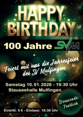 Veranstaltung: Jahresfeier SV Mulfingen Sa 10.​01.​2026