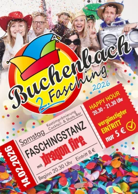 Veranstaltung: 2. Fasching mit Dragon Fire Sa 14.​02.​2026
