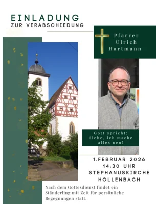 Veranstaltung: Gottesdienst mit Verabschiedung Pfr. Hartmann mit anschlie&szlig;endem St&auml;nderling So 01.​02.​2026