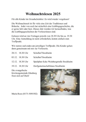 Veranstaltung: Weihnachtslesen 2025 Fr 19.​12.​2025