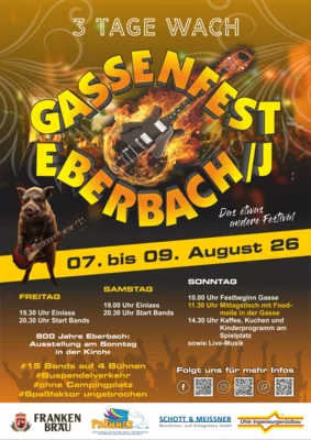 Veranstaltung: Gassenfest in Eberbach 07. – 09.08.2026