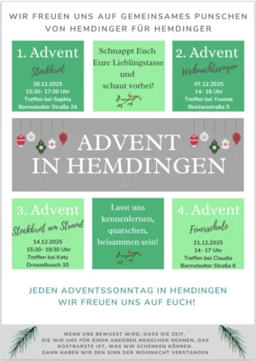 Veranstaltung: Offener Adventskalender Hemdingen So 21.​12.​2025