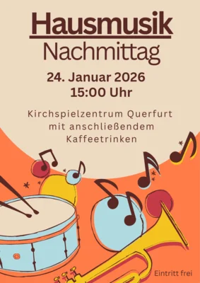 Hausmusik Nachmittag am 24.1.25 um 15 Uhr im Kirchspielzentrum