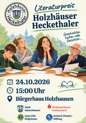 Veranstaltung: 24. Nordhessischer Literaturpreis Holzh&auml;user Heckethaler Sa 24.​10.​2026