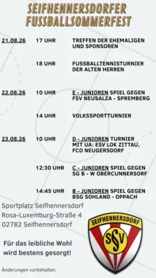 Programm Fussballsommerfest