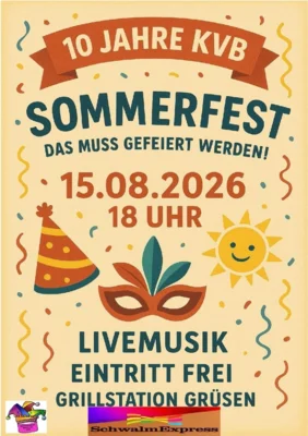 Veranstaltung: Sommerfest - 10 Jahre KVB Sa 15.​08.​2026