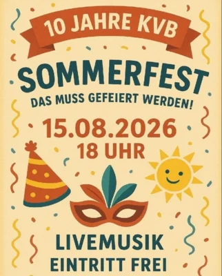 Veranstaltung: Sommerfest - 10 Jahre KVB Sa 15.​08.​2026