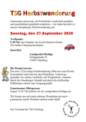 TSG Herbstwanderung 2026