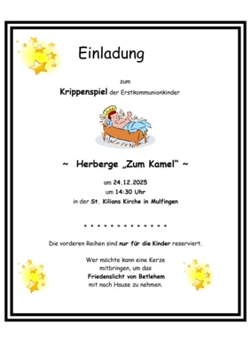Veranstaltung: Krippenspiel der Erstkommunionkinder Mi 24.​12.​2025