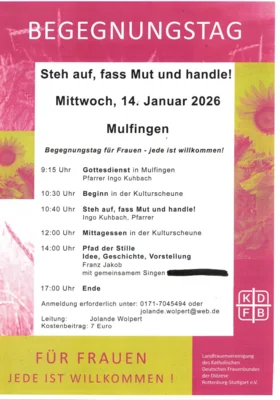 Veranstaltung: Begegnungstag - Steh auf, fass Mut und handle! Mi 14.​01.​2026