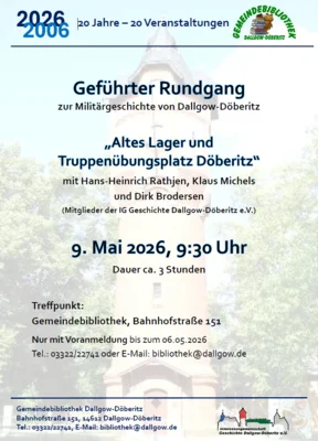 Veranstaltung: - AUSGEBUCHT - Gef&uuml;hrter Rundgang &bdquo;Altes Lager und Truppen&uuml;bungsplatz&ldquo; Sa 09.​05.​2026
